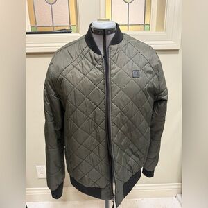 Reversible Green Roark bomber jacket, size medium